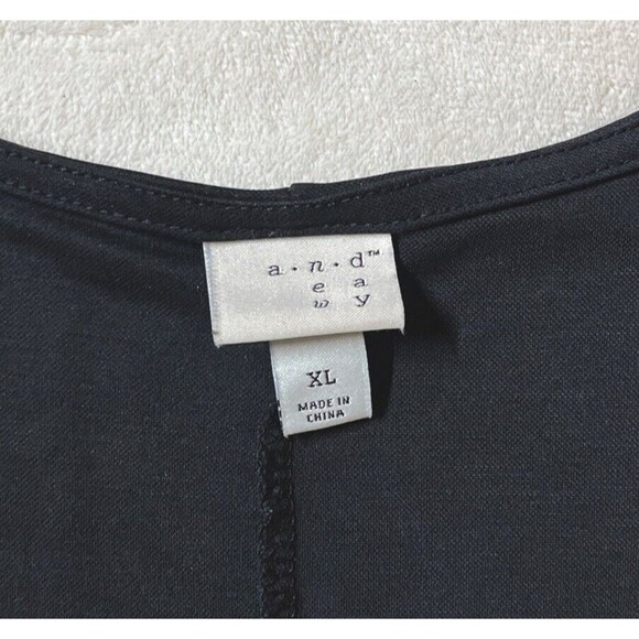 A New Day Wrap Dress Women's Size XL Black Tulip Sleeveless Midi Vneck Modal - Picture 8 of 8